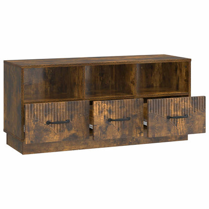 TV-skåp med låda Rökt ek 102 x 34,5 x 47 cm Konstruerat trä