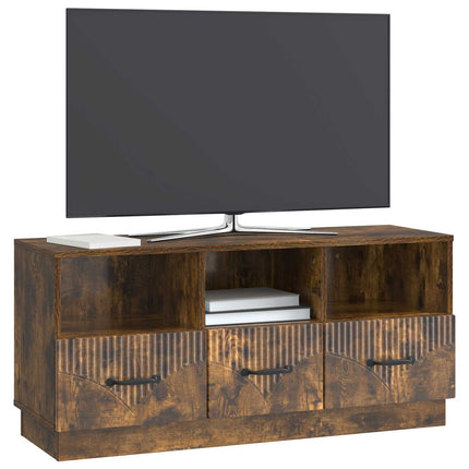TV-skåp med låda Rökt ek 102 x 34,5 x 47 cm Konstruerat trä