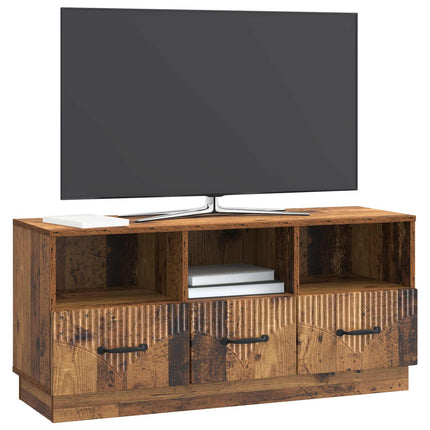 TV-skåp med låda Gammalt trä 102 x 34,5 x 47 cm Konstruerat trä