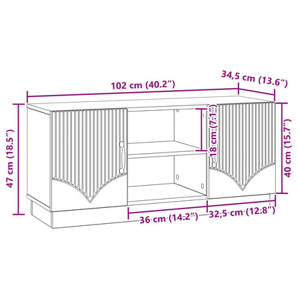 TV-skåp Rökt ek 102 x 34,5 x 47 cm Konstruerat trä