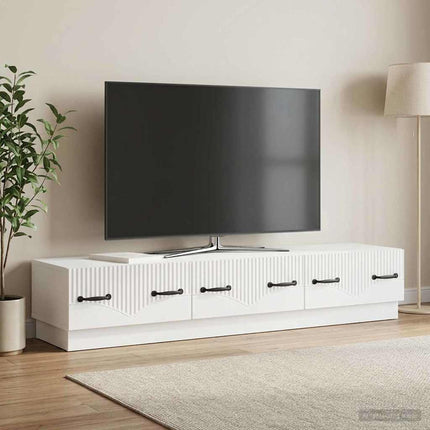 TV-skåp Vit högglans 147 x 34,5 x 27 cm Konstruerat trä