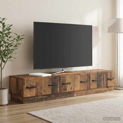 TV-skåp med låda Gammalt trä 147 x 34,5 x 27 cm Konstruerat trä