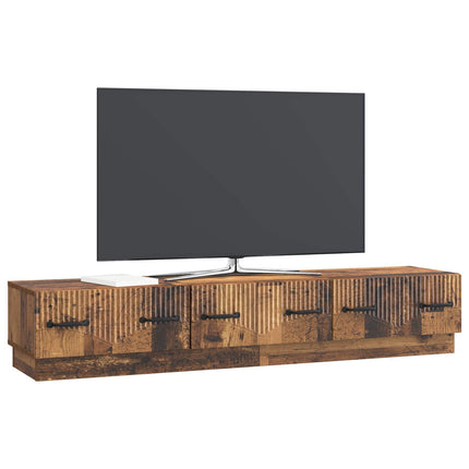 TV-skåp med låda Gammalt trä 147 x 34,5 x 27 cm Konstruerat trä