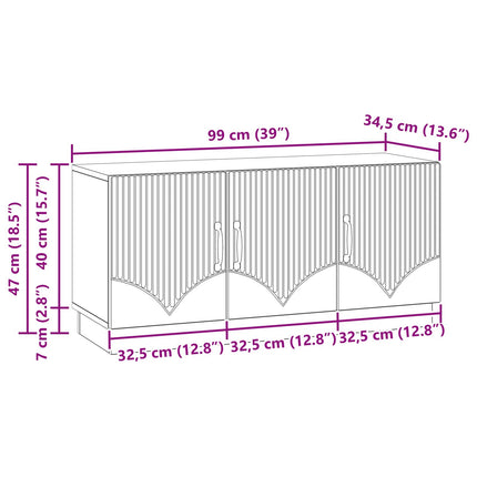 TV-skåp Vit 99 x 34,5 x 47 cm Konstruerat trä