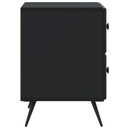 Nattduksbord 2 pcs Svart 43 x 34,5 x 47,5 cm Konstruerat trä