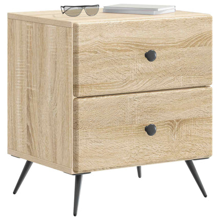 Nattduksbord med låda 2 pcs Sonoma-ek 43 x 34,5 x 47,5 cm