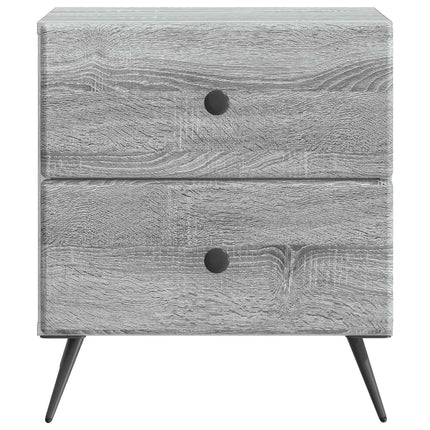 Nattduksbord Grå sonoma-ek 43 x 34,5 x 47,5 cm Konstruerat trä