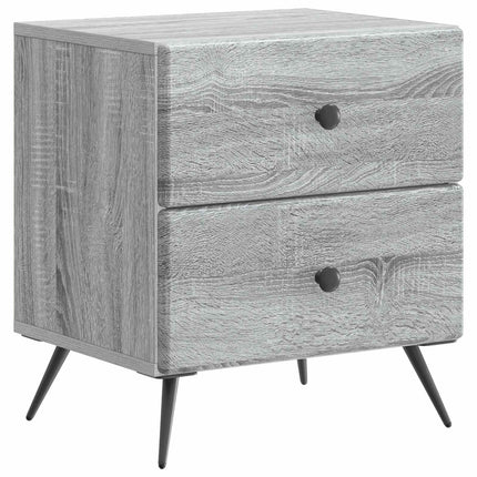 Nattduksbord med låda 2 pcs Grå sonoma-ek 43 x 34,5 x 47,5 cm