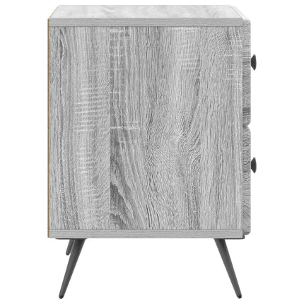 Nattduksbord med låda 2 pcs Grå sonoma-ek 43 x 34,5 x 47,5 cm