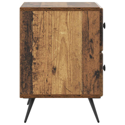Nattduksbord med låda 2 pcs Gammalt trä 43 x 34,5 x 47,5 cm