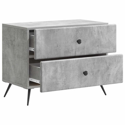 Nattduksbord Betonggrå 62 x 34,5 x 47,5 cm Konstruerat trä