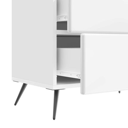 Nattduksbord Vit högglans 62 x 34,5 x 47,5 cm Konstruerat trä