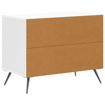 Nattduksbord Vit högglans 62 x 34,5 x 47,5 cm Konstruerat trä