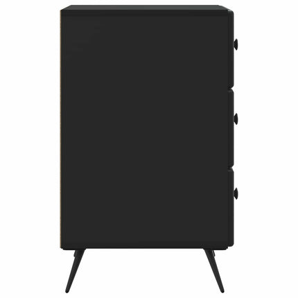 Nattduksbord med låda Svart 43 x 41 x 66,5 cm Konstruerat trä