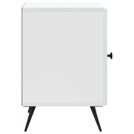 Nattduksbord 2 pcs Vit 43 x 34,5 x 50 cm Konstruerat trä