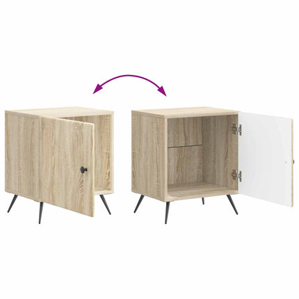 Nattduksbord 2 pcs Sonoma-ek 43 x 34,5 x 50 cm Konstruerat trä