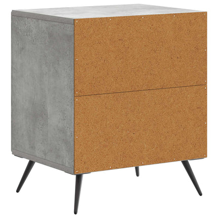 Nattduksbord 2 pcs Betonggrå 43 x 34,5 x 50 cm Konstruerat trä