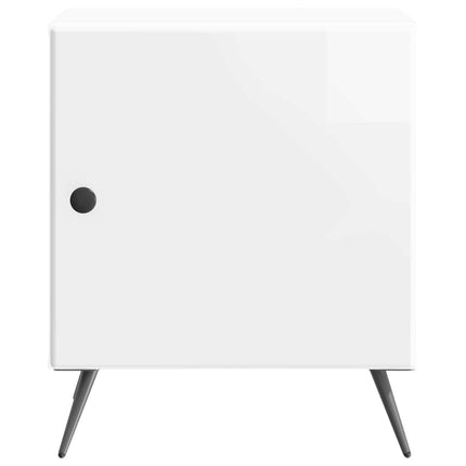 Nattduksbord 2 pcs Vit högglans 43 x 34,5 x 50 cm