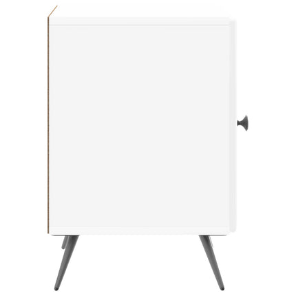 Nattduksbord 2 pcs Vit högglans 43 x 34,5 x 50 cm