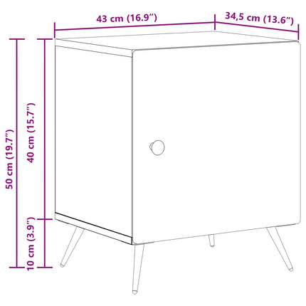 Nattduksbord Rökt ek 43 x 34,5 x 50 cm Konstruerat trä