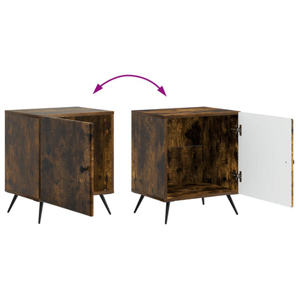 Nattduksbord 2 pcs Rökt ek 43 x 34,5 x 50 cm Konstruerat trä