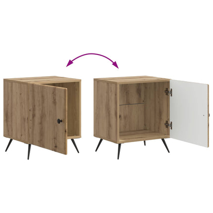 Nattduksbord 2 pcs Artisan-ek 43 x 34,5 x 50 cm Konstruerat trä