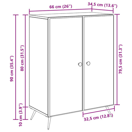 Sideboard Gammalt trä 66 x 34,5 x 90 cm Konstruerat trä