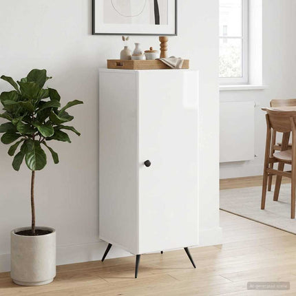 Sideboard Vit högglans 33 x 34,5 x 90 cm Konstruerat trä