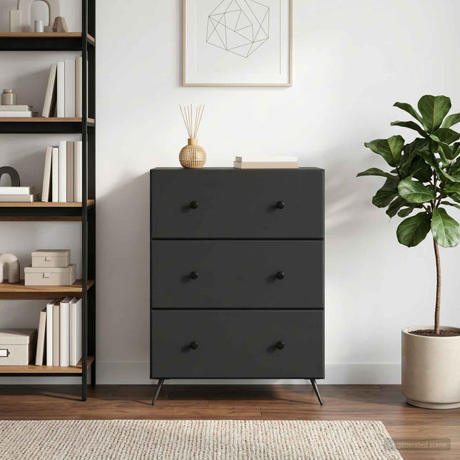 Lådans skåp 66 x 34,5 x 90 cm Konstruerat trä Svart