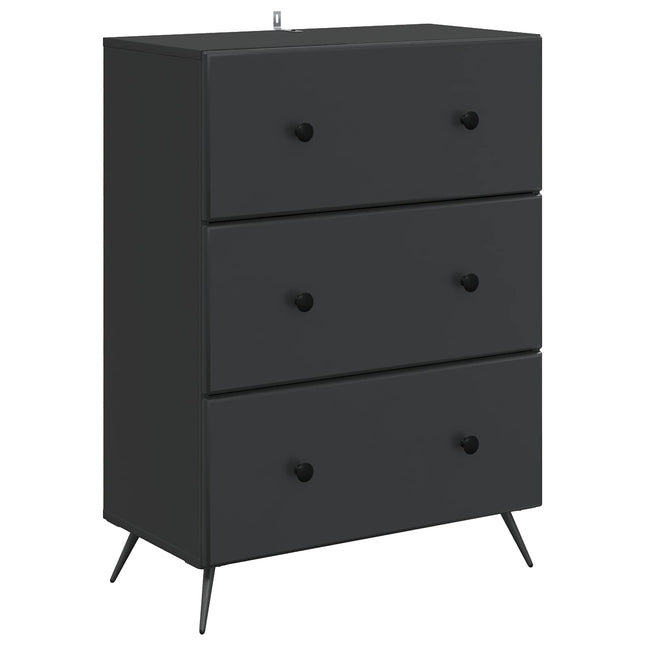 Lådans skåp 66 x 34,5 x 90 cm Konstruerat trä Svart
