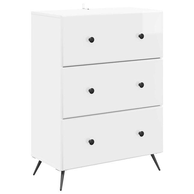 Lådans skåp 66 x 34,5 x 90 cm Konstruerat trä Vit högglans