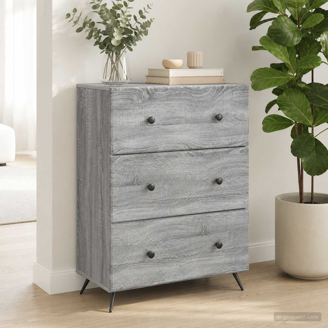Lådans skåp 66 x 34,5 x 90 cm Konstruerat trä Grå sonoma-ek