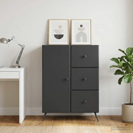 Sideboard med låda Svart 66 x 34,5 x 90 cm Konstruerat trä
