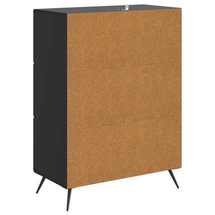 Sideboard med låda Svart 66 x 34,5 x 90 cm Konstruerat trä