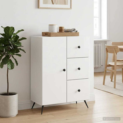 Sideboard Vit högglans 66 x 34,5 x 90 cm Konstruerat trä