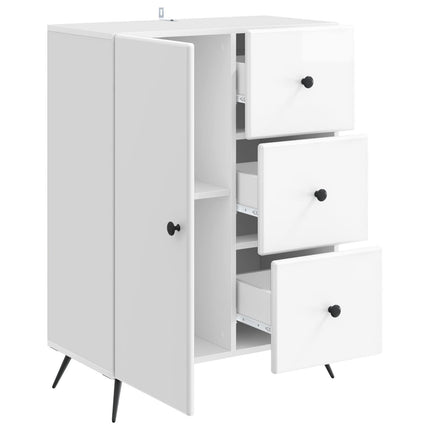 Sideboard Vit högglans 66 x 34,5 x 90 cm Konstruerat trä
