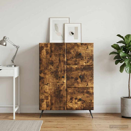 Sideboard med låda Rökt ek 66 x 34,5 x 90 cm Konstruerat trä