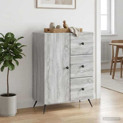 Sideboard Grå sonoma-ek 66 x 34,5 x 90 cm Konstruerat trä