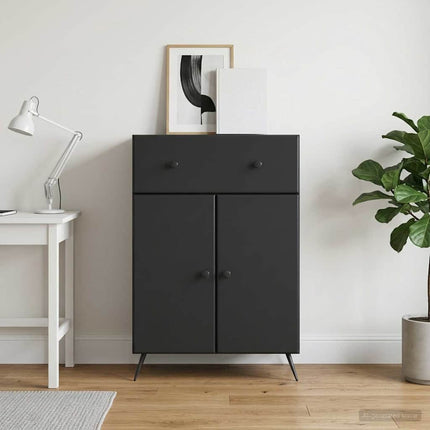 Sideboard med låda Svart 66 x 34,5 x 90 cm Konstruerat trä