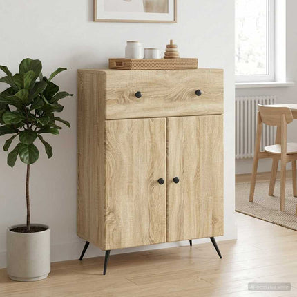 Sideboard med låda Sonoma-ek 66 x 34,5 x 90 cm Konstruerat trä