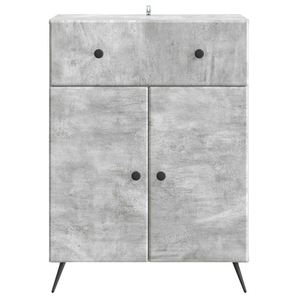 Sideboard med låda Betonggrå 66 x 34,5 x 90 cm Konstruerat trä