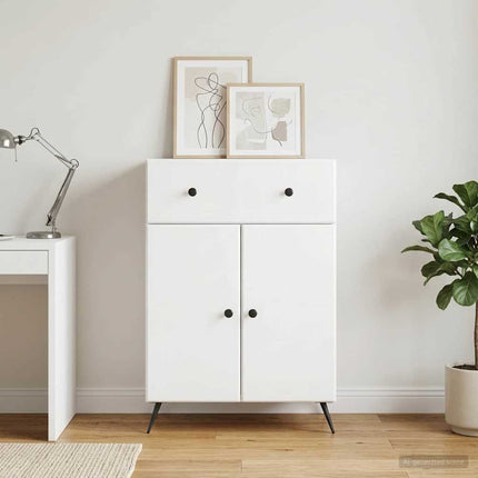 Sideboard Vit högglans 66 x 34,5 x 90 cm Konstruerat trä