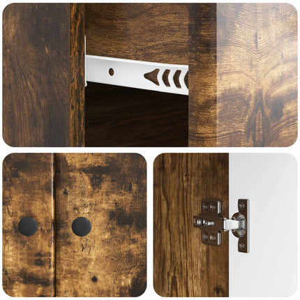 Sideboard med låda Rökt ek 66 x 34,5 x 90 cm Konstruerat trä