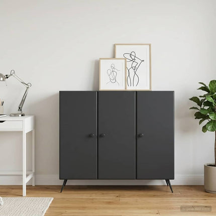 Sideboard Svart 89 x 34,5 x 80 cm Konstruerat trä
