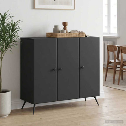 Sideboard Svart 89 x 34,5 x 80 cm Konstruerat trä