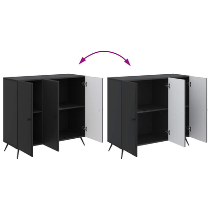 Sideboard Svart 89 x 34,5 x 80 cm Konstruerat trä