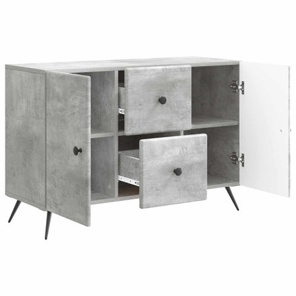 Sideboard med låda Betonggrå 89 x 34,5 x 60 cm Konstruerat trä