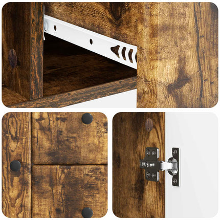 Sideboard med låda Rökt ek 89 x 34,5 x 60 cm Konstruerat trä
