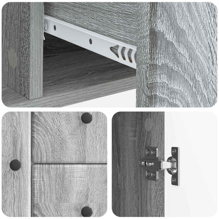 Sideboard Grå sonoma-ek 89 x 34,5 x 60 cm Konstruerat trä