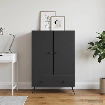 Sideboard med låda Svart 66 x 34,5 x 95 cm Konstruerat trä